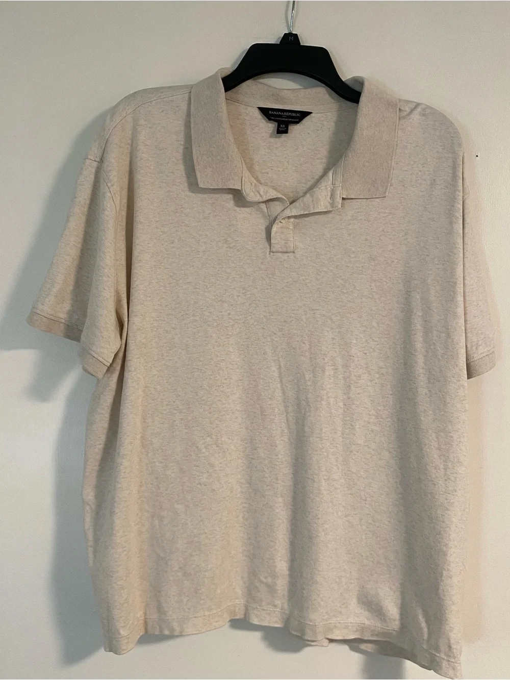 NWOT Banana Republic Luxe Touch Performance Polo Shirt Beige Mens XL Work Golf